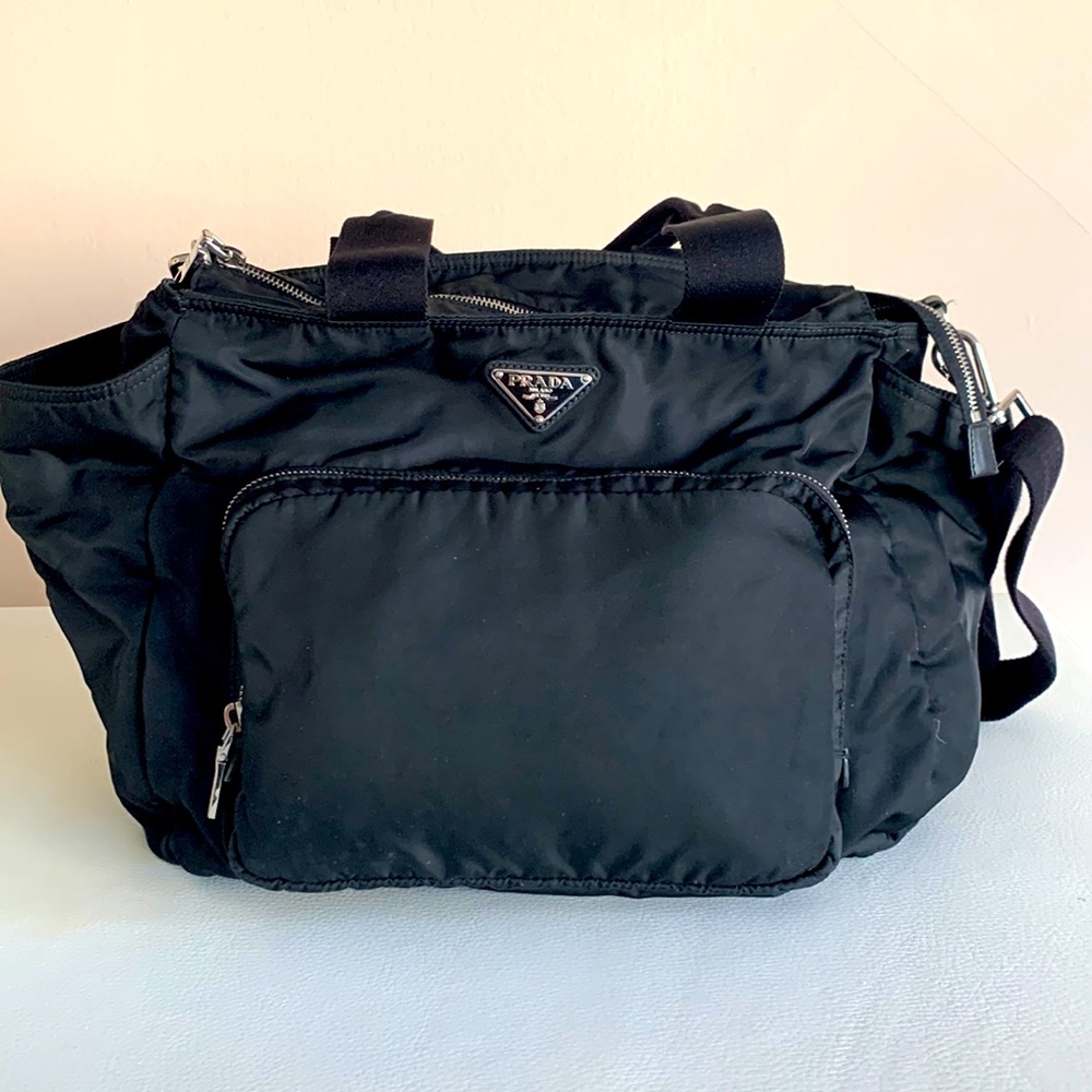 Authentic Prada nylon diaper bag black